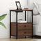 vidaXL Bedside Cabinet with Charging Station Brown oak Engineered Wood