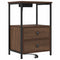 vidaXL Bedside Cabinet with Charging Station Brown oak Engineered Wood