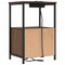 vidaXL Bedside Cabinet with Charging Station Brown oak Engineered Wood