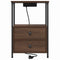 vidaXL Bedside Cabinet with Charging Station Brown oak Engineered Wood