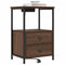 vidaXL Bedside Cabinet with Charging Station Brown oak Engineered Wood