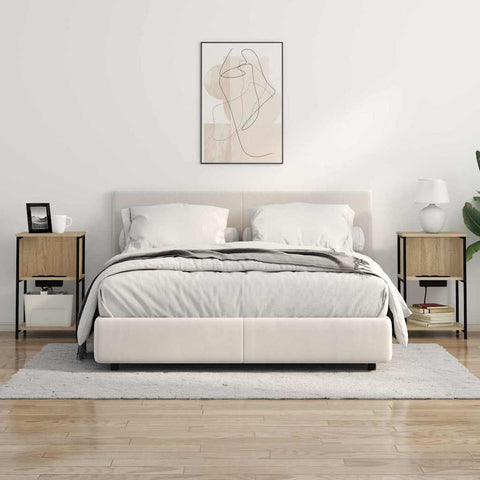 vidaXL Bedside Cabinet 2 pcs Sonoma oak 38 x 31 x 61 cm