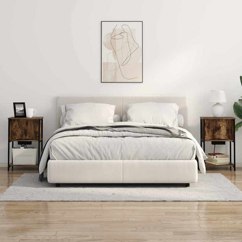 vidaXL Bedside Cabinet Smoked oak 38 x 31 x 61 cm Engineered wood