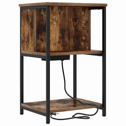 vidaXL Bedside Cabinet Smoked oak 38 x 31 x 61 cm Engineered wood