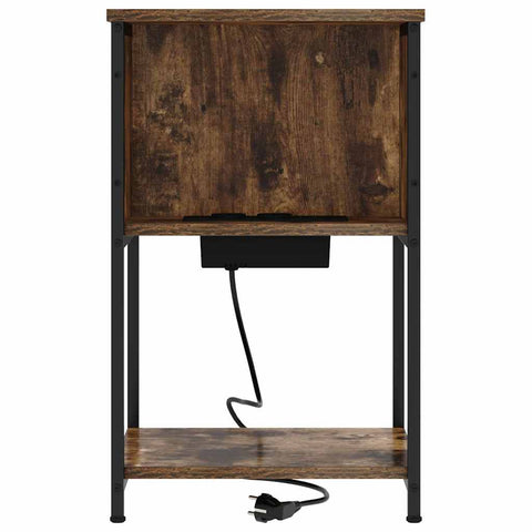 vidaXL Bedside Cabinet Smoked oak 38 x 31 x 61 cm Engineered wood