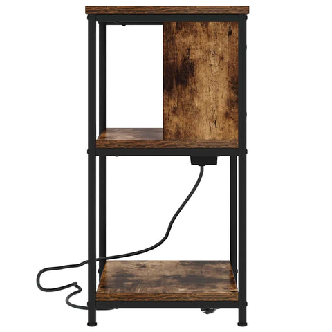 vidaXL Bedside Cabinet Smoked oak 38 x 31 x 61 cm Engineered wood