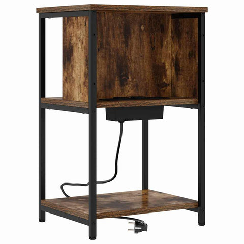 vidaXL Bedside Cabinet 2 pcs Smoked oak 38 x 31 x 61 cm