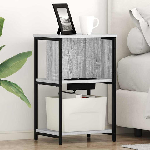 vidaXL Bedside Cabinet 2 pcs Grey sonoma 38 x 31 x 61 cm