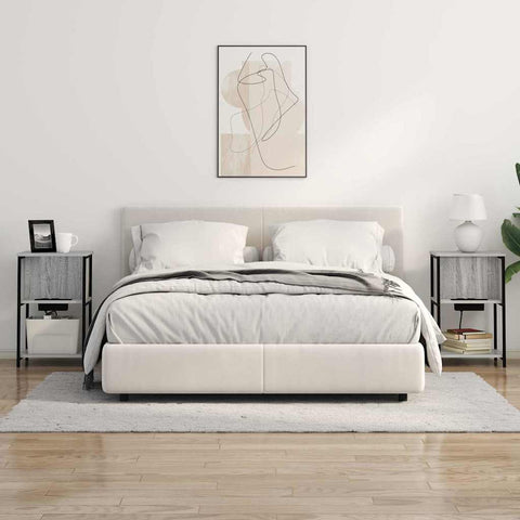 vidaXL Bedside Cabinet 2 pcs Grey sonoma 38 x 31 x 61 cm