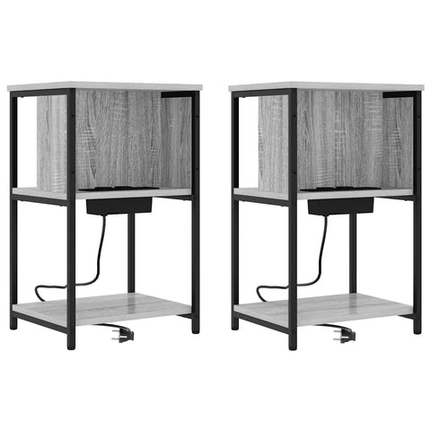 vidaXL Bedside Cabinet 2 pcs Grey sonoma 38 x 31 x 61 cm