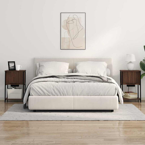 vidaXL Bedside Cabinet Brown oak 38 x 31 x 61 cm Engineered wood