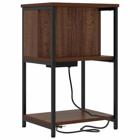 vidaXL Bedside Cabinet 2 pcs Brown oak 38 x 31 x 61 cm Engineered wood