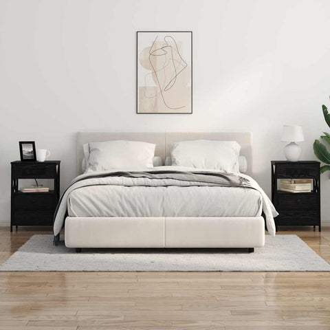 vidaXL Bedside Cabinet Black oak 40 x 31 x 60 cm Engineered wood