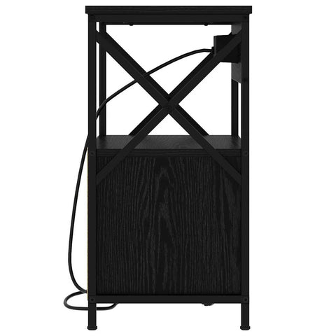vidaXL Bedside Cabinet 2 pcs Black oak 40 x 31 x 60 cm Engineered wood