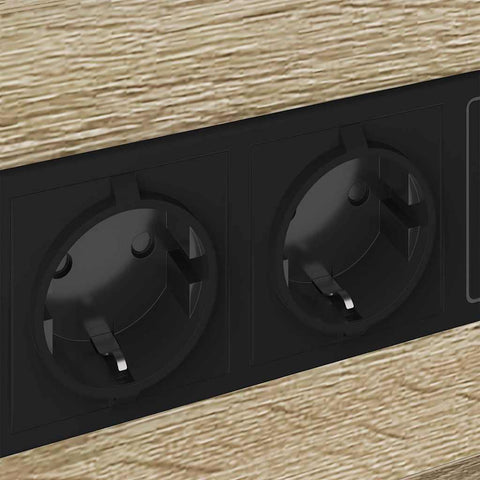 vidaXL Bedside Cabinet with Charging Station with Drawer Sonoma Oak