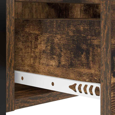 vidaXL Bedside Cabinet with Charging Station 2 pcs Smoked Oak