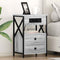 vidaXL Bedside Cabinet Grey sonoma 40 x 31 x 60 cm Engineered wood