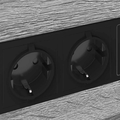 vidaXL Bedside Cabinet with Charging Station 2 pcs Grey sonoma