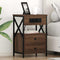 vidaXL Bedside Cabinet with Charging Station Brown Oak 40 x 31 x 60 cm