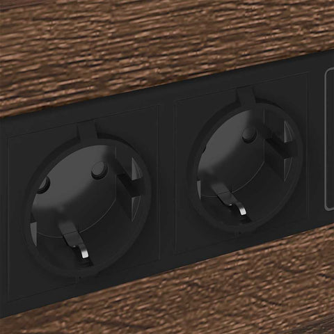 vidaXL Bedside Cabinet with Charging Station 2 pcs Brown Oak