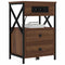 vidaXL Bedside Cabinet with Charging Station 2 pcs Brown Oak