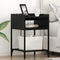 vidaXL Bedside Table Black oak 40 x 40 x 61 cm Engineered wood