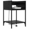 vidaXL Bedside Table Black oak 40 x 40 x 61 cm Engineered wood