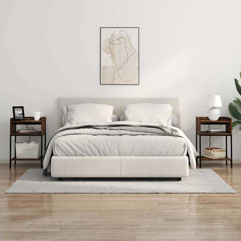 vidaXL Bedside Table Smoked oak 40 x 40 x 61 cm Engineered wood