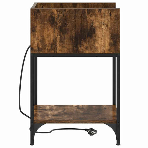 vidaXL Bedside Table Smoked oak 40 x 40 x 61 cm Engineered wood