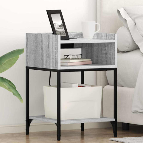 vidaXL Bedside Cabinet Grey sonoma 40 x 40 x 61 cm Engineered wood