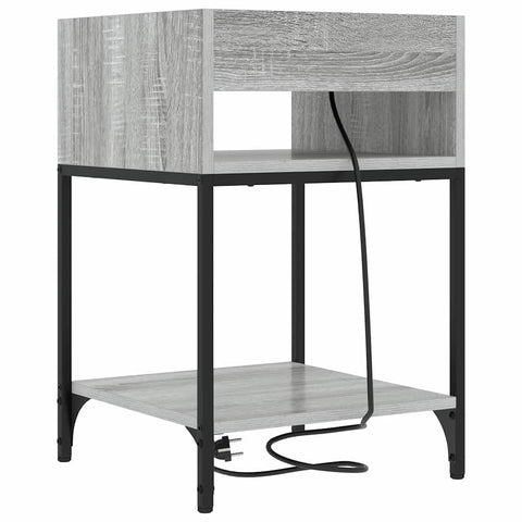 vidaXL Bedside Cabinet Grey sonoma 40 x 40 x 61 cm Engineered wood
