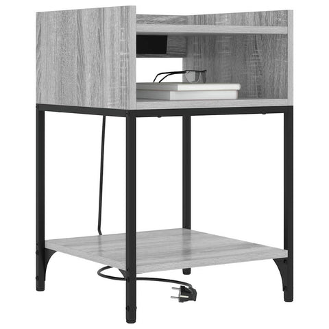 vidaXL Bedside Cabinet Grey sonoma 40 x 40 x 61 cm Engineered wood