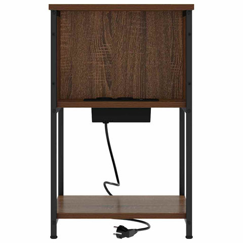 vidaXL Bedside Table Brown oak 40 x 40 x 61 cm Engineered wood