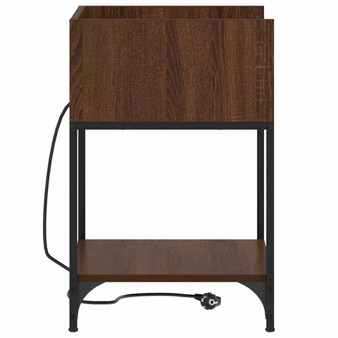 vidaXL Bedside Table Brown oak 40 x 40 x 61 cm Engineered wood