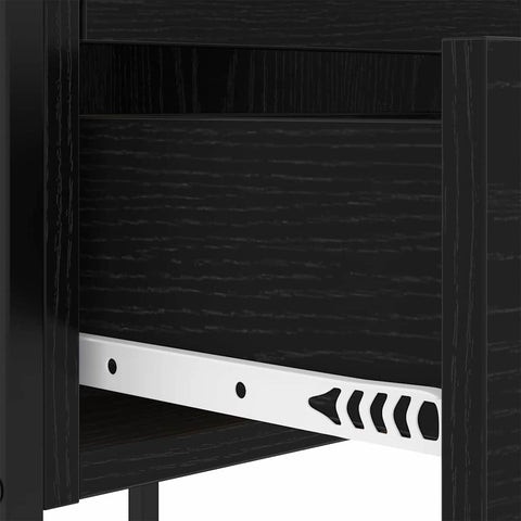 vidaXL Bedside Cabinet Black oak 42 x 41 x 61 cm Engineered wood