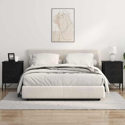 vidaXL Bedside Cabinet Black oak 42 x 41 x 61 cm Engineered wood