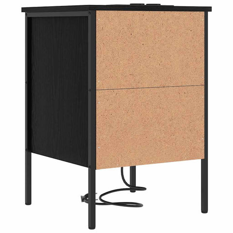 vidaXL Bedside Cabinet Black oak 42 x 41 x 61 cm Engineered wood