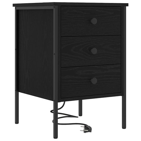vidaXL Bedside Cabinet 2 pcs Black oak 42 x 41 x 61 cm Engineered wood