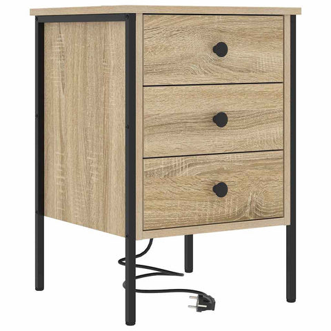 vidaXL Bedside Cabinet Sonoma oak 42 x 41 x 61 cm Engineered wood
