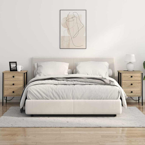vidaXL Bedside Cabinet with Drawer 2 pcs Sonoma oak 42 x 41 x 61 cm