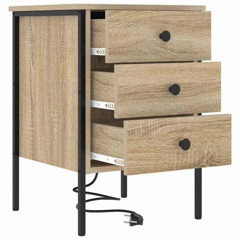 vidaXL Bedside Cabinet with Drawer 2 pcs Sonoma oak 42 x 41 x 61 cm