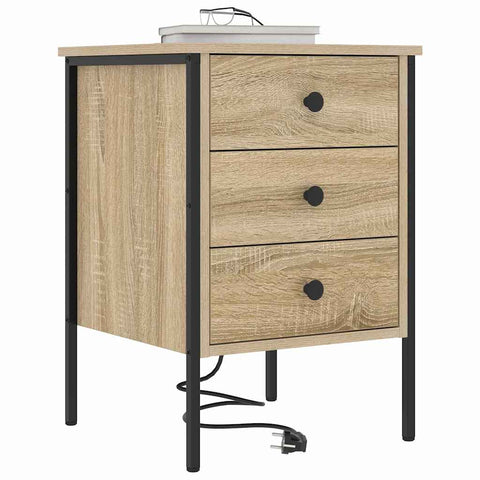 vidaXL Bedside Cabinet with Drawer 2 pcs Sonoma oak 42 x 41 x 61 cm