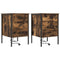 vidaXL Bedside Cabinet with Drawer 2 pcs Smoked oak 42 x 41 x 61 cm