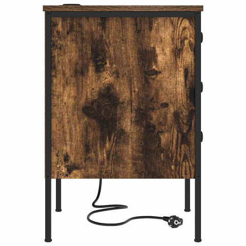 vidaXL Bedside Cabinet with Drawer 2 pcs Smoked oak 42 x 41 x 61 cm