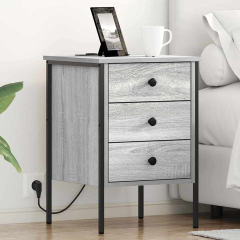 vidaXL Bedside Cabinet Grey sonoma 42 x 41 x 61 cm Engineered wood