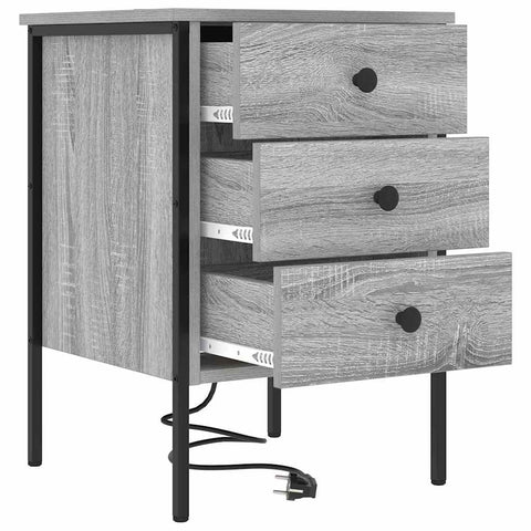 vidaXL Bedside Cabinet Grey sonoma 42 x 41 x 61 cm Engineered wood