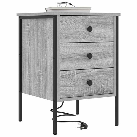 vidaXL Bedside Cabinet Grey sonoma 42 x 41 x 61 cm Engineered wood