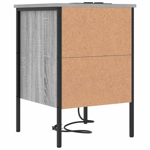 vidaXL Bedside Cabinet with Drawer 2 pcs Grey sonoma 42 x 41 x 61 cm