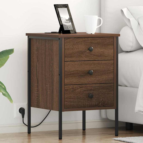 vidaXL Bedside Cabinet Brown oak 42 x 41 x 61 cm Engineered wood