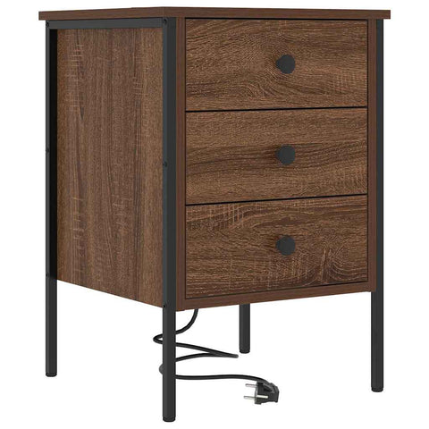vidaXL Bedside Cabinet Brown oak 42 x 41 x 61 cm Engineered wood
